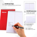 Fainne 60 Pcs Spiral Steno Pads Bulk 6 x 9 Inches Legal Pad Top Spiral Bound Notebook 50 Sheets Double Sided Ruled Memo Steno Pad Assorted Color Covers Note Pads for Business Office University College