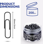 Large Paper Clips, 2 Inch Black Paper Clip, 200 pcs Jumbo Paperclips
