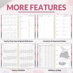 GNL 2026 Planner, Weekly and Monthly Planner January - December 2026, 6.4" x 8.3" Monthly Planner with Waterproof Flexible Cover, Spiral Binding Notebook with Colorful Tab, Pockets, Bookmark, Floral