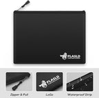 FLASLD Fireproof Document Money Bags, Large Fireproof Wallet Pouch, Safe Bag for Cash, Valuables & Passport, with Silicone Coating & Zipper Closure (Pouch-15x11”)