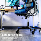 The Office Oasis Original Rollerblade Office Chair Wheels (As Seen On PBS) - Smooth & Quiet Casters - Safe for Hardwood Floors & Carpet - Easy Installation with Universal Fit - Set of 5 - Blue