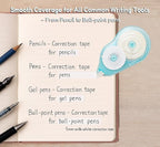Aipker Correction Tape, Extra-Long 30 m (98 ft) Each – 590 ft Total, Easy-to-Use White Out Tapes Dispensers, High Capacity White Out Correct Tapes for School, Office or Home Use - 6 Pack