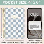 bloom daily planners 2026 Pocket Planner - 4” x 6” - (January 2026 - December 2026) - MINI Weekly/Monthly Agenda Organizer & Calendar Book - Checkered