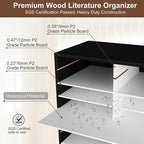 EasyPAG Wooden Literature Organizer with Adjustable Shelves, 48 Compartments Office Paper Organizer Storage 24000 Sheets Letter Size Paper, Student Mailbox for Classroom, Black/White