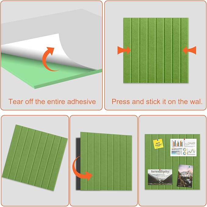 Cork Boards for Walls 48" x 36" Felt Board Alternative, 12 Pack Felt Wall Tiles Bulletin Board, Large Cork Board for Office Pin Board Tack Board Cork Boards