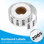 PATIKIL 0.8 x 1.6 Inch Inventory Number Sticker, 2 Roll 2001 to 3000 Consecutive Number Labels Self-Adhesive Labels Tag 1000 Stickers for Office Warehouse Numbering Classification, Black