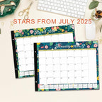 DIBAOLU 2026 Desk Calendar Large 22"x 17",Large Desk Calendar 2025-2027,18 Month,Use Now to February 2027,Suitable For Home, School Or Office,With Plastic Cover,Monthly Planning Calendar(flower)