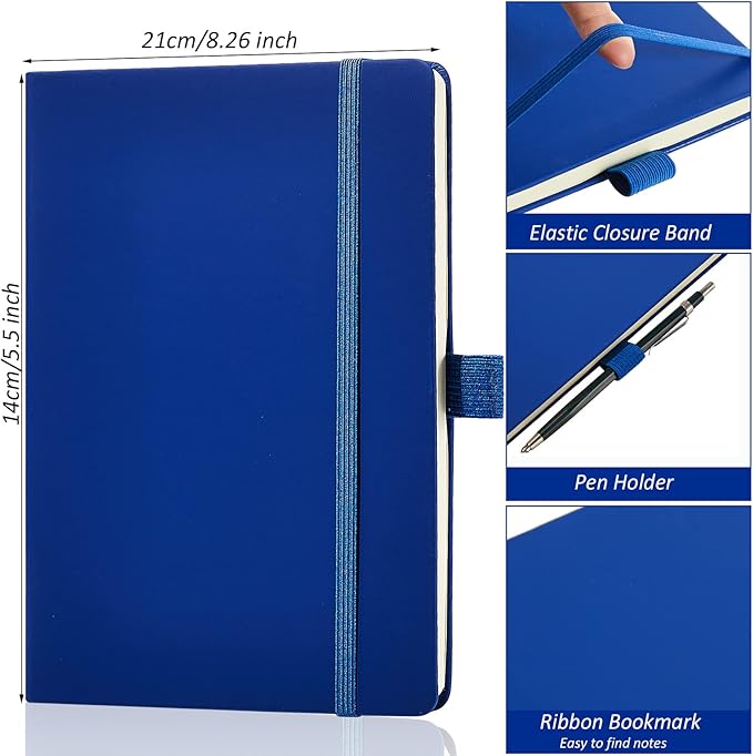 28 Pack Lined Notebook Journal Bulk A5 Hardcover Notebook PU Leather College Ruled Notepad 5.5 x 8.2 Inch Ruled Lined Journal Set With Pen Holder for School Business Work Travel Writing(Mixed Color)