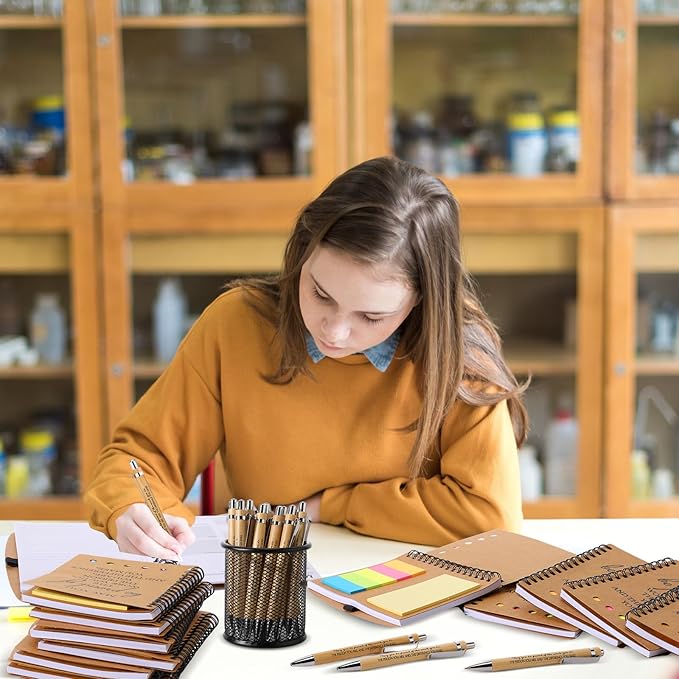 Moinchore 30 Sets Employee Appreciation Gift Inspirational Spiral Notebook with Bamboo Pen Sticky Note Thank You Valentines Day Gift for Coworker Office Staff Team Nurse Teacher (May You Be Proud)