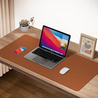 Boutilon Leather Desk Pad Protector,Non-Slip Mouse Pad,Laptop Desk Pad,Office Mouse Mat,Waterproof Leather Desk Blotter,Desk Writing Pad for Office and Home (XXXL-Brown,47"x 24")