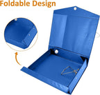 HUA JIE A4 Storage File Boxes Plastic Archives Cases with Clip, PVC File Folder Organizer Document Storage Filing Box for office,32.5×6.5×24 cm, Blue(Pack of 6)