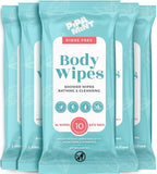 Body Wipes XL Shower Wipes Body Wipe for Adults Bathing, Traveling, Camping, Gym, Car, Elderly, Bedridden - Disposable Washcloths for Adults No Rinse 1 Box, 5 Pack (50 ct)