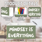 XPH Green Inspirational Pen Pencil Holder Organizer for Desk, Inspirational Gifts for Women, Mindset Is Everything Motivational Wooden Box Sign for Home Office Desk Tabletop Decorations