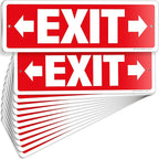 iSYFIX Exit Signs 12 Pack 12x4 Inch with Directional Right & Left Arrows - Rust Free Aluminum, Laminated for UV, Weather, Scratch Resistance - Ideal for Offices, Schools, Theaters, Restaurants