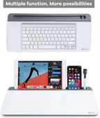 Varhomax Glass Desk Whiteboard with Storage, Desktop Organizer to-do List Memo Notepad Dry Erase White Board for Home Office and School Supplies (Gray)