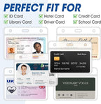 200 Pcs Horizontal Badge Holders, Extra Thick ID Card Name Tag Badge Holder with Resealable Zip, Waterproof ID Badge Holder