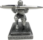 Ofiedx Executive Knight Pen Holder with a Pen Personalized Desk Accessories Decor Home Office Cool Pen Stand Iron