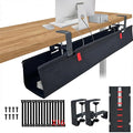 AHOMO,Under Desk Cable Management,No Drill 36",cord organizer,with Silicone Pads (No Scratch!)16 Cable Ties,Washable PE Honeycomb Base,Clamp/Screw Mount-Fits Any Desk 0-2.1",No Stinky Cardboard! Black