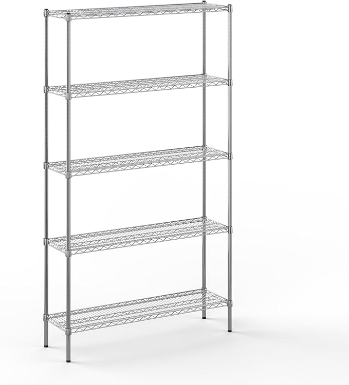 Regal Altair 14" Deep x 48" Wide x 86" Height Wire Shelving Kit | 5-Tier | NSF Commercial Storage Rack Unit