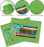 YoeeJob Pencil Pouch for 3 Ring Binder, Zipper Pencil Pouches Bulk, Pencil Case Pouch with Clear Window for Class, School, Office, Green, 24 Packs