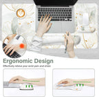 MOSISO Desk Mat Keyboard Mouse Pad Set, Large Gaming Mouse Pad&Keyboard Wrist Rest&Mousepad with Wrist Rest&Coaster, Ergonomic Non-Slip Home Office Mousepad with Memory Foam, Green