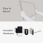 U Brands Farmhouse Linen Bulletin Board, 14" x 14", White Metal Frame, Industrial Grade Pinning Surface (Pack of 4)