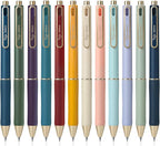 Taja Gel Pens, 12 Pcs Quick Dry Black Gel Ink Pens, 0.5mm Fine Point Smooth Writing Pens for Journaling and Note Taking, Cute Aesthetic Pens for Women & Men-Multicolor