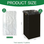 Nosiny 20 Pcs 13 Gallon Disposable and Reusable Corrugated Cardboard Trash Cans for Events, Recycling Bins Bulk with Trash Bags, Cardboard Garbage Boxes for Parties, 12 x 12 x 20 (Black)