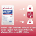 Dealmed Sterile Staple Removal Kit, Includes Staple Remover and Gauze Sponge, Staple Removal Tool Single-Use Kit, Ideal for Hospitals and Clinics (1 Kit)