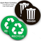 Recycle Sticker for Trash Bins - Perfect Recycling Stickers for Trash Can - 2 Pack - 5" by 5" Decal Logo - Ideal Label Sign for Home or Office Refuse Bin - Suitable for Indoor/Outdoor use
