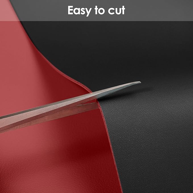 Zinkooat Leather Desk Mat,1.8mm Thick,15.75x63 Inch Desk Cover,Desk Protector Mat,Dresser Cover Top,Vanity Protector Mat,Vanity Cover,Vanity Cover Top Protector(Black+Wine Red,15.75x63)