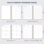 AHGXG Spiral Journal Notebook, 160 Lined Pages, A5 Medium Size (5.7'' x 8.3''), for Men & Women, Journaling, Writing, Work & Office, Hardcover, 100 GSM Thick Paper (Purple)
