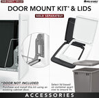 Rev-A-Shelf RV-18KD-13C-S Double Pullout Trash Can for Kitchen Cabinets 35 Quart Garbage Recycling Bin on Full Extension Slides, Gray