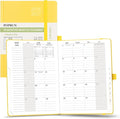 POPRUN Monthly Planner 2026-2027, Medium-6.25'' x 8.5'', 18-Month Calendar Book (Jan.26 - Jun.27), Calendar Planner with Monthly Tabs, Storage Pocket, Hardcover, 100 GSM Paper - Light Yellow