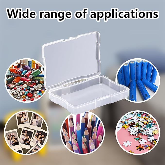 4x6 Photo Storage Box, 16 Inner Photo Keeper,Photo Organizers and Storage, Seed Storage Organizer,Clear Photo Boxes Storage Plastic Photo Organizer Box for Cards, Craft, Stamps,Stickers