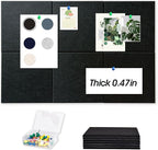 Thick Cork Board Tiles for Wall with Push Pins, Removable 36"x24"x0.47" Bulletin Board Sets, Self-Adhesive Pin Board | Magrowill 6 Packs Felt Panels for Office Home Classroom Dorm