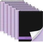 Resurhang 6 Pcs Legal Pad Top Spiral Bound Notebook 70 Sheets Double Sided College Ruled Paper Notepad Memo Steno Pad with Stiff Cover for Business College(8.5 x 11 Inches,No Holes,Purple)