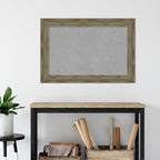 Amanti Art Grey Framed Magnetic Board 26x38 Large Vision Board for use with Magnets, 100% Metal Sheet to Display Items as Office Decor or for Home Organization in mudroom, Kitchen or Kids Room