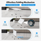 Goakwwuz Conference Room Table, Folding Conference Tables,Thicken Grey Tabletop,Flip Top Wooden Seminar Meeting Room Table for Conference Room Offices (2, White, 55.1”)