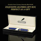 BEILUNER Blue Personalized Fountain Pen,Stunning Luxury Lacquer,24K Gilded Nib(Fine),Gorgeous 24K Gold Finish, Ink Converter,Fancy Gift for Men&Women-Elegant, Graduation,Nice Pens for Writing