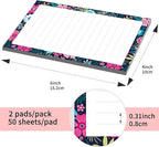 SXboxing Sticky Notes 4X6 Inches, 2 Pack Large Cute Self-Stick Pads, Bright Funny Memo Pads Easy to Stick for Home, Office Purple Boho Flowers
