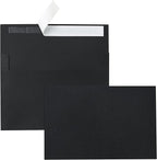 Silunkia Black Blank Greeting Cards and Envelopes 4 x 6 Heavyweight Flat Cardstock and A4 Envelopes Printable Self Seal 20 Packs for DIY Wedding Invitations, Birthday, Thank You Cards
