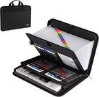 Fireproof & Waterproof Accordion File Organizer, 13-Pocket Expanding Document Organizer with Handle & Labels,Heat-Resistant Fireproof File Folder A4/Letter Files, Safe Travel File Organizer