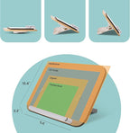 CataKenTika Wood Book Stand - Book Holder for Reading Hands Free, Foldable, Adjustable Book Display Stand, Cookbook Stand Portable, Lightweight Page Holder for Book Lovers, Cooks, Students 13.4"x9.4"
