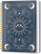 2026 Planner, Weekly and Monthly Planners with Tabs, A5 Spiral Bound Daily Calendar 2026 Planner, 12 Month Agenda Organizers from Jan. to Dec., Flexible Cover Appointment Book(Smill Sun)