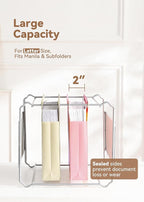 SortRax Plastic Extra Capacity Hanging File Folders, 2" Pastel Expanding Pocket, Heavy Duty for Filing Cabinet, Insertable 1/5-Cut Tabs, Letter Size - 12 Pack