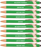 CRME 10pcs Funny Pens Ballpoint Set Black Ink Pen Body has Rubber Coating Writing Long-Term Without Stress Inspirational Fancy Pens Gifts for College Students