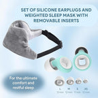 Weighted Eye Mask & Noise Cancelling Ear Plugs Set – Deep Sleep Earbuds & Weighted Sleep Mask for Sleeping, Migraine Relief & Night-Time Calm Airplane Gadgets & Traveling Essentials Relaxation Gifts