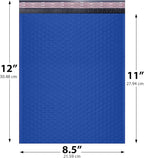 Royal Blue Poly Bubble Mailers 8.5x12 inch #2 | Self Seal Padded Envelopes | Cushioned Bubble Mailer | Usable Size 8.5x11 | Water Proof | Lightweight mailing Shipping Bags | 100 Pack Bulk