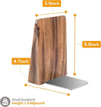 DRELIFAM Walnut Book Ends Heavy Duty Handmade Bookends for Shelves Book Ends Decorative to Hold Heavy Books (Walnut Wood Small)